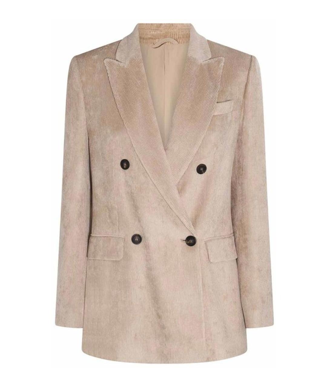 BRUNELLO CUCINELLI Бежевый вискозный жакет/пиджак, фото 1