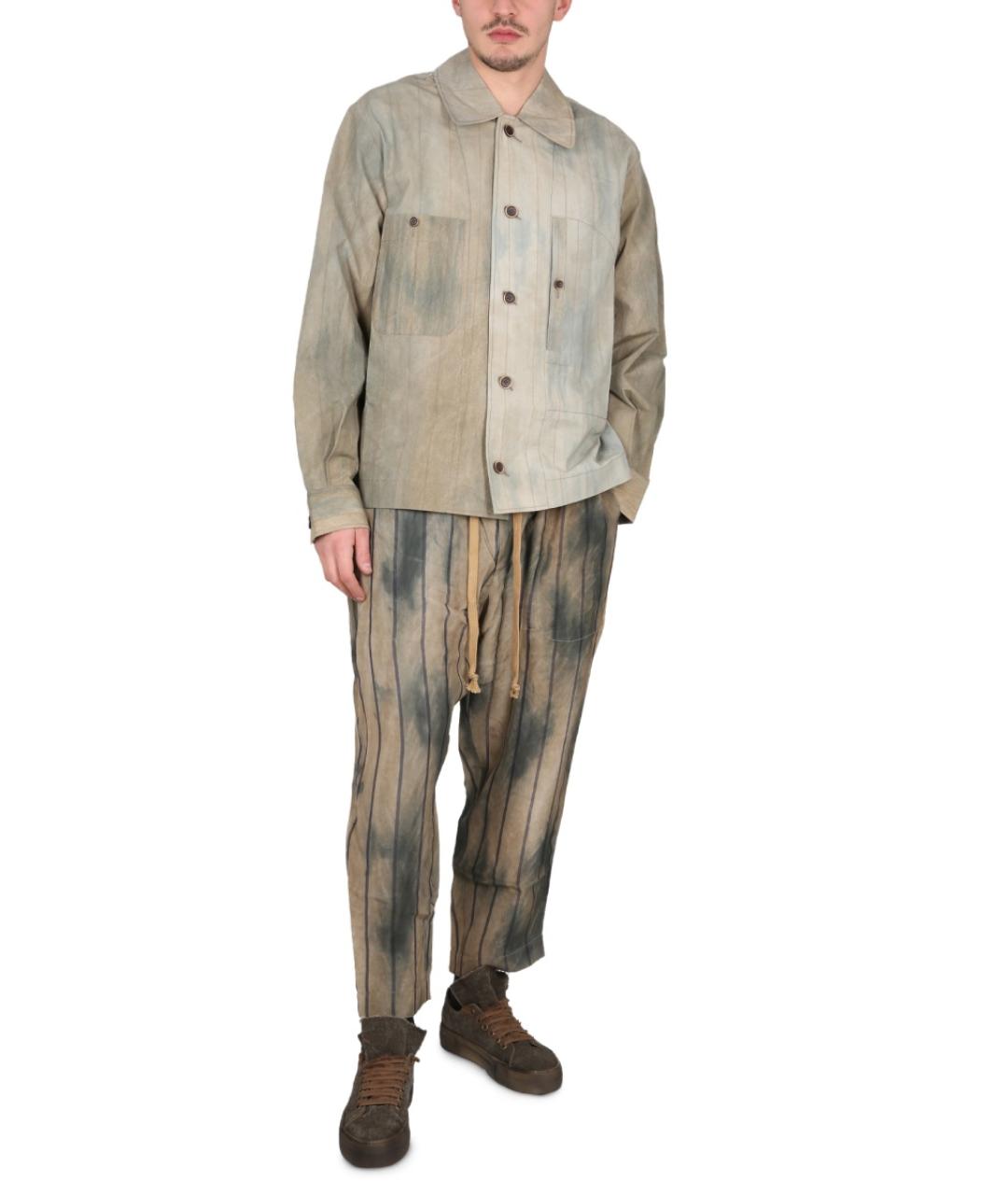 UMA WANG Бежевая хлопковая кэжуал рубашка, фото 2