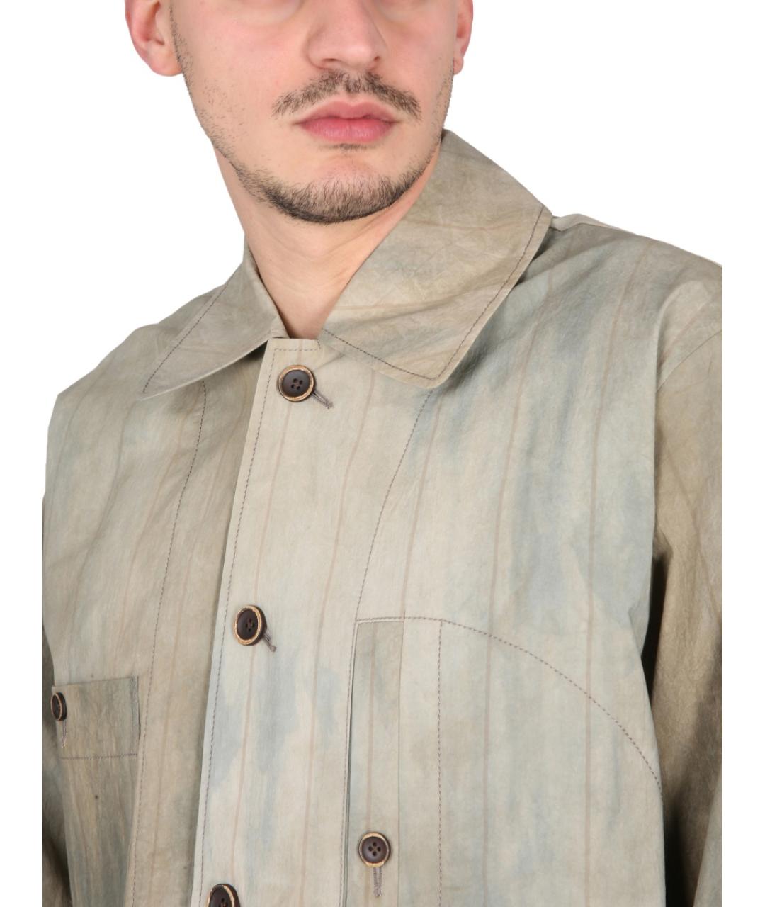 UMA WANG Бежевая хлопковая кэжуал рубашка, фото 4