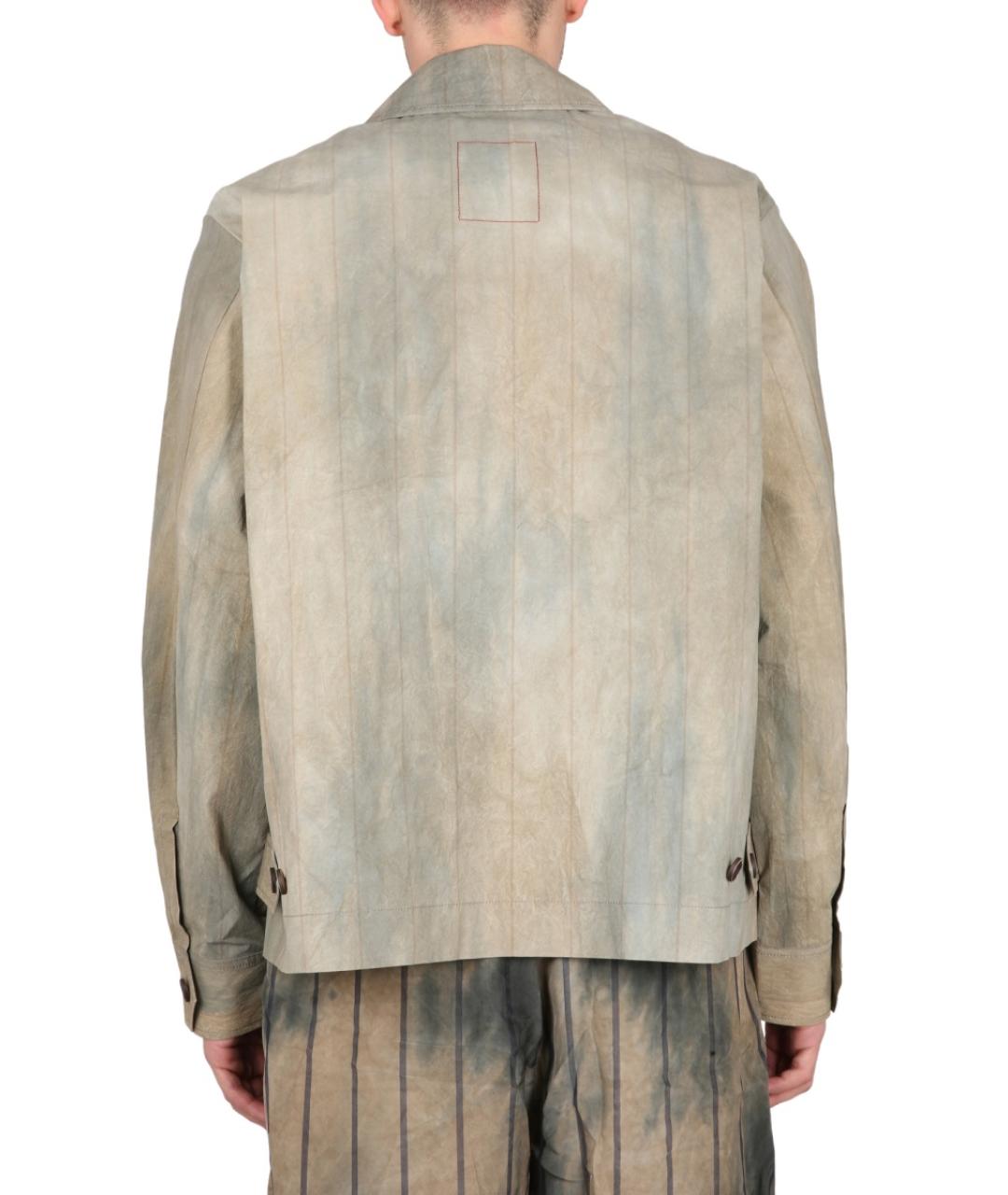 UMA WANG Бежевая хлопковая кэжуал рубашка, фото 3