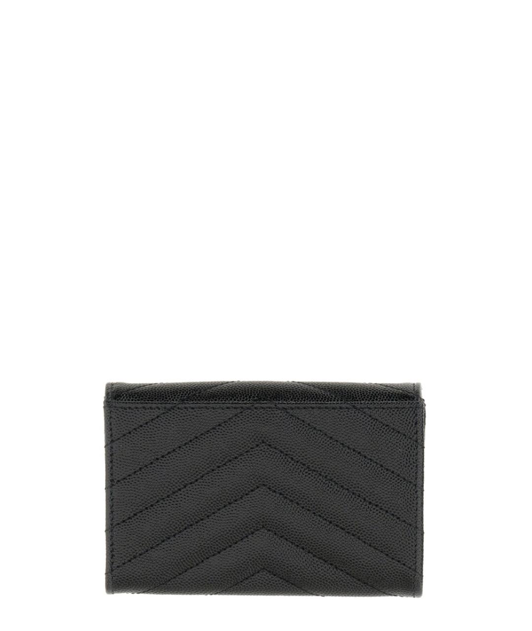 SAINT LAURENT Черный кожаный кошелек, фото 2