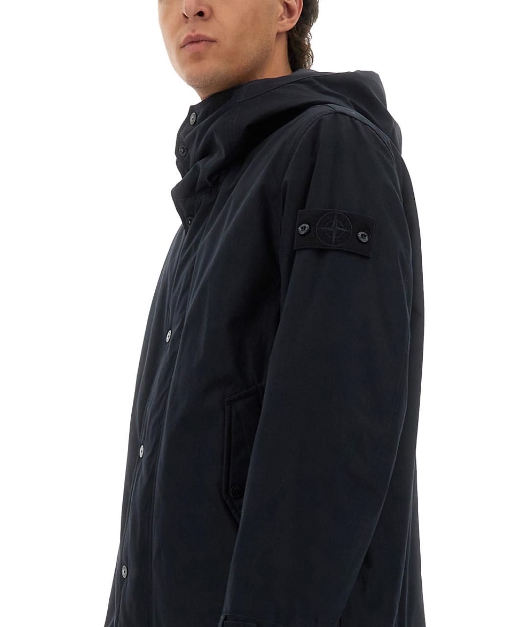 STONE ISLAND Темно-синяя хлопковая куртка, фото 5