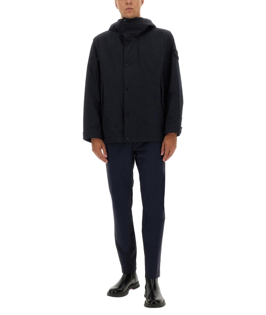 STONE ISLAND Темно-синяя хлопковая куртка, фото 3