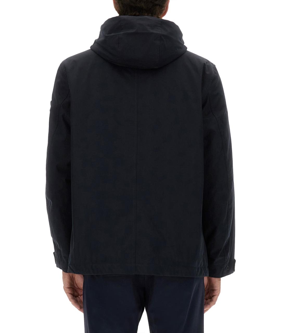 STONE ISLAND Темно-синяя хлопковая куртка, фото 4
