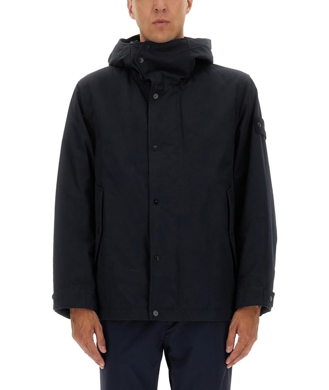 STONE ISLAND Темно-синяя хлопковая куртка, фото 2