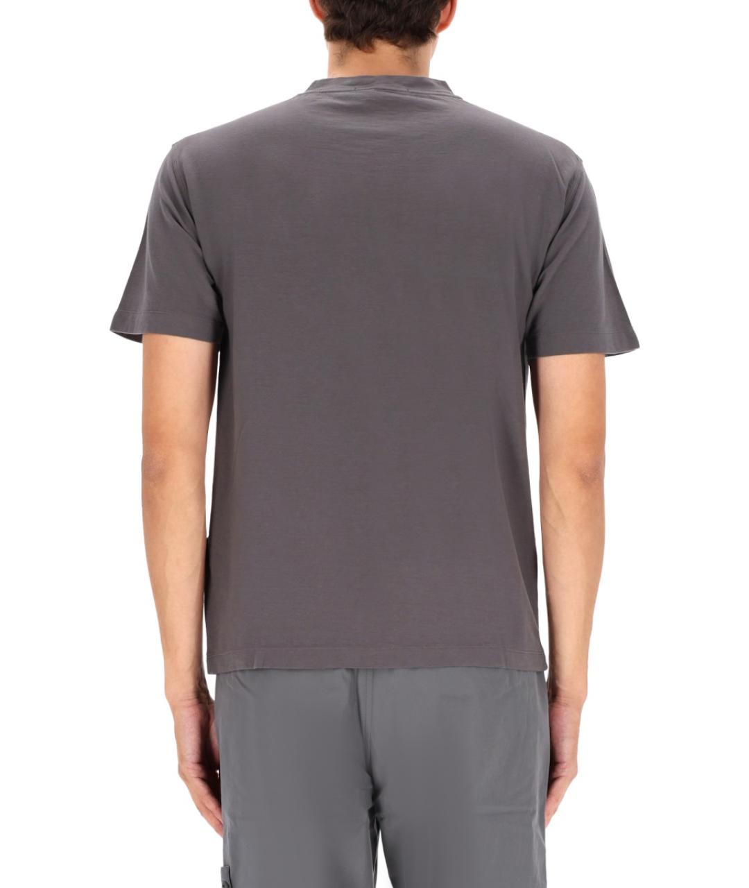 STONE ISLAND Серая хлопковая футболка, фото 5