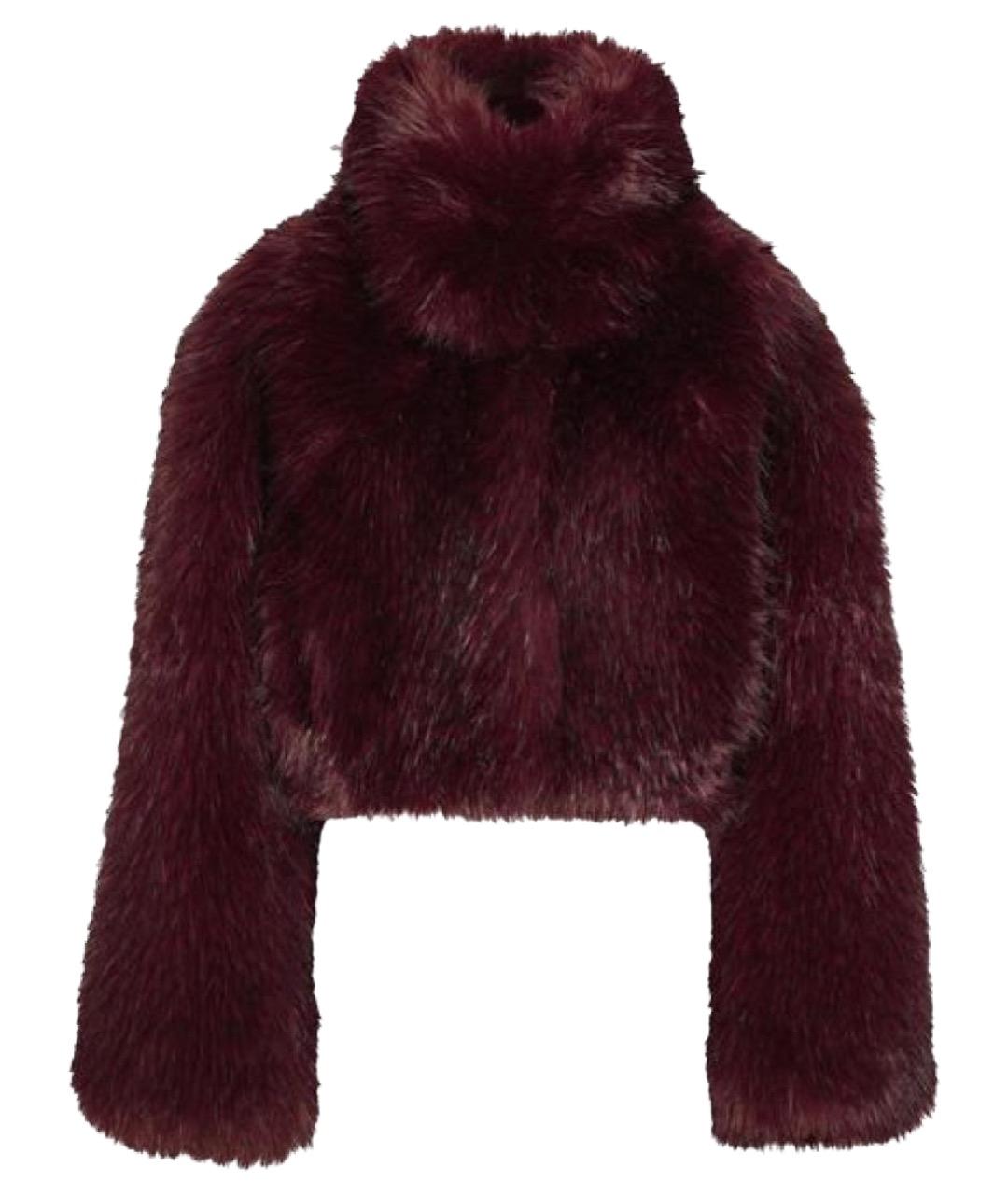 ROTATE Бордовая полиэстеровая шуба, фото 1