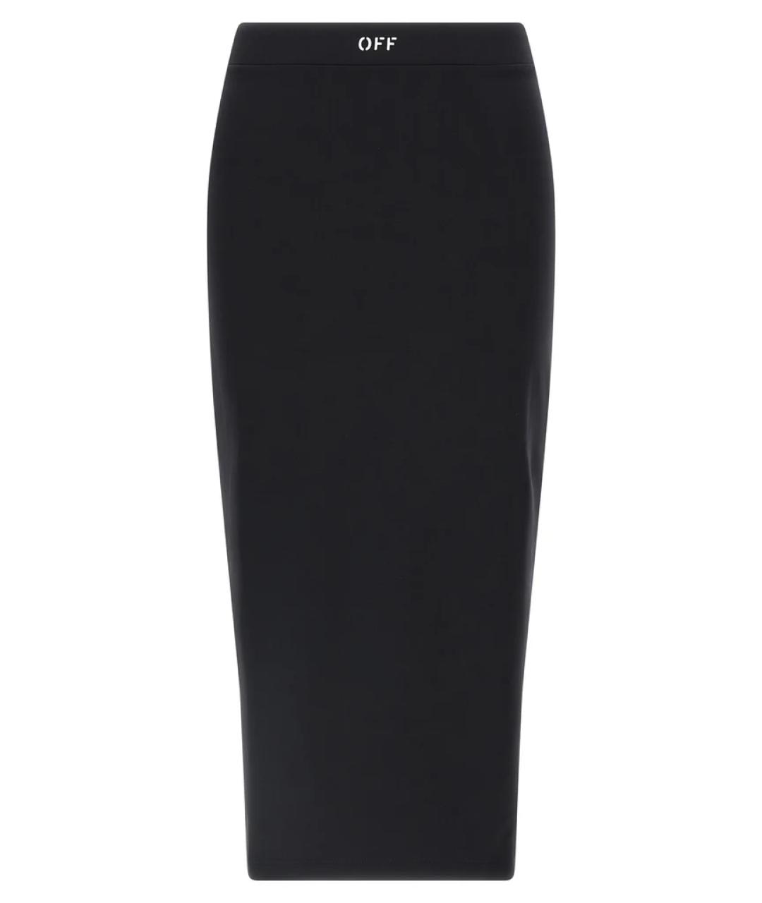 OFF-WHITE Черная полиамидовая юбка миди, фото 1