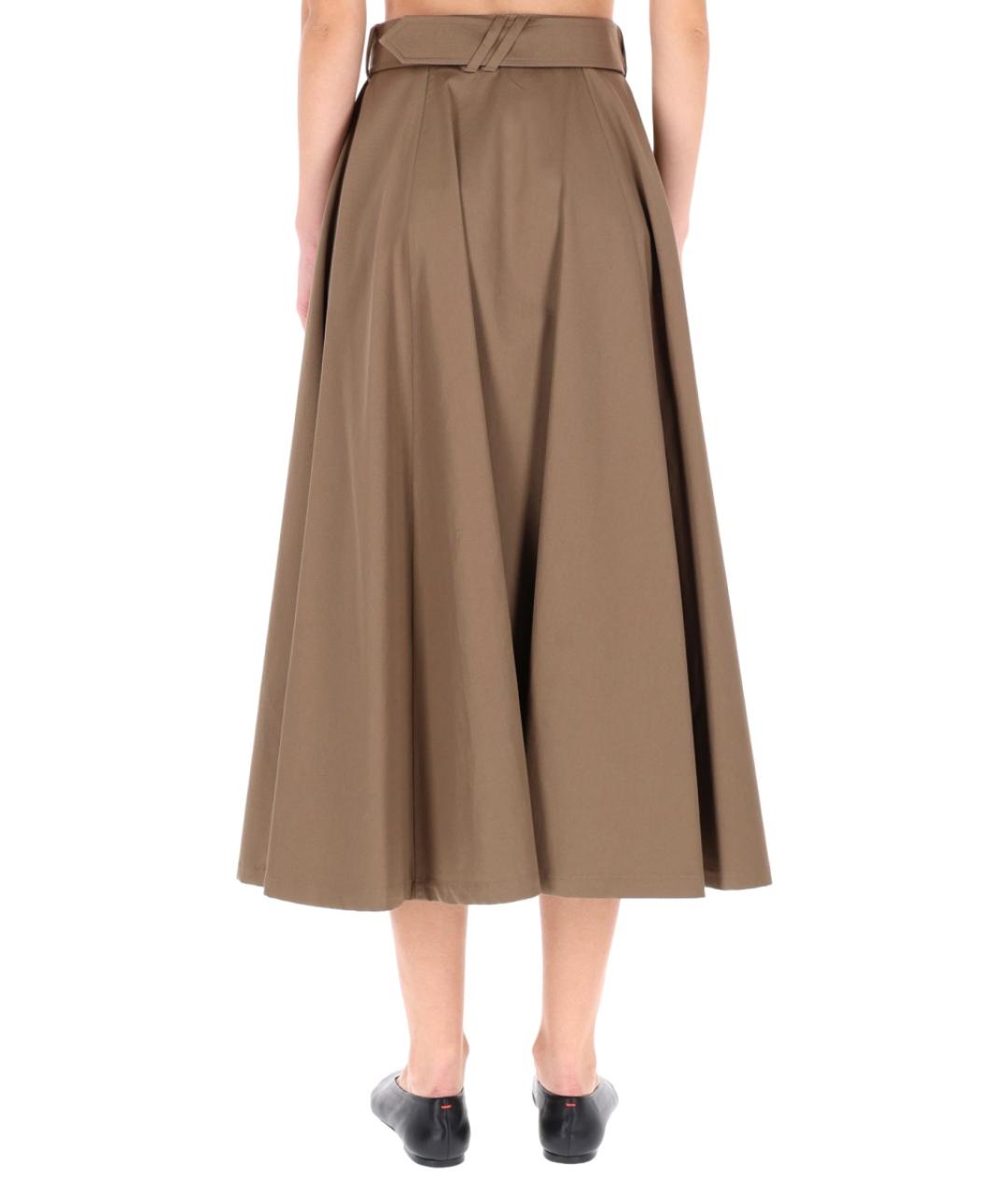 BURBERRY Коричневая хлопковая юбка миди, фото 5
