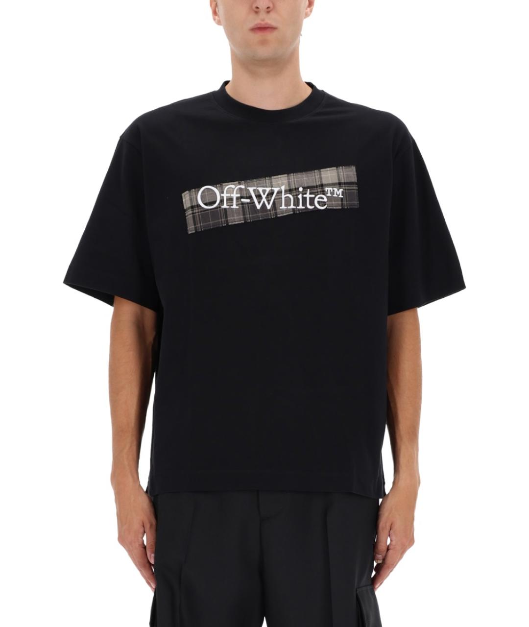 OFF-WHITE Черная хлопковая футболка, фото 5