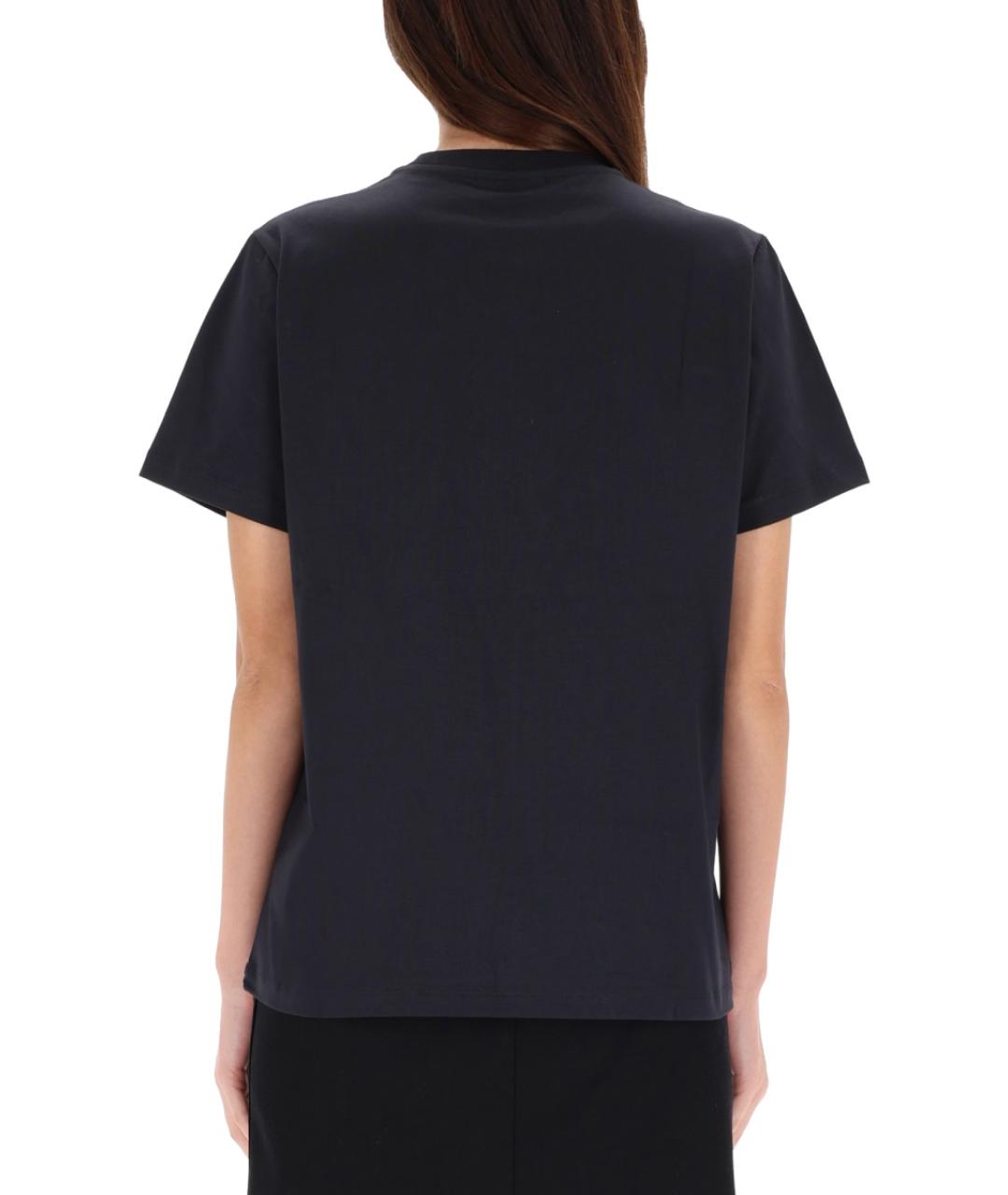 GANNI Антрацитовая хлопковая футболка, фото 4