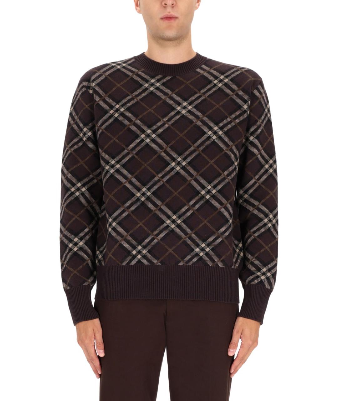 BURBERRY Коричневый шерстяной джемпер / свитер, фото 2