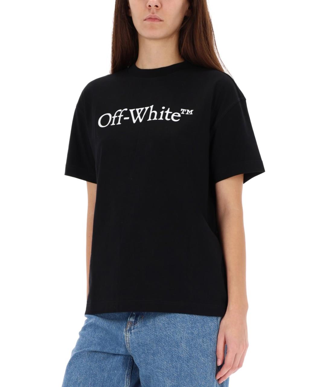 OFF-WHITE Черная хлопковая футболка, фото 5