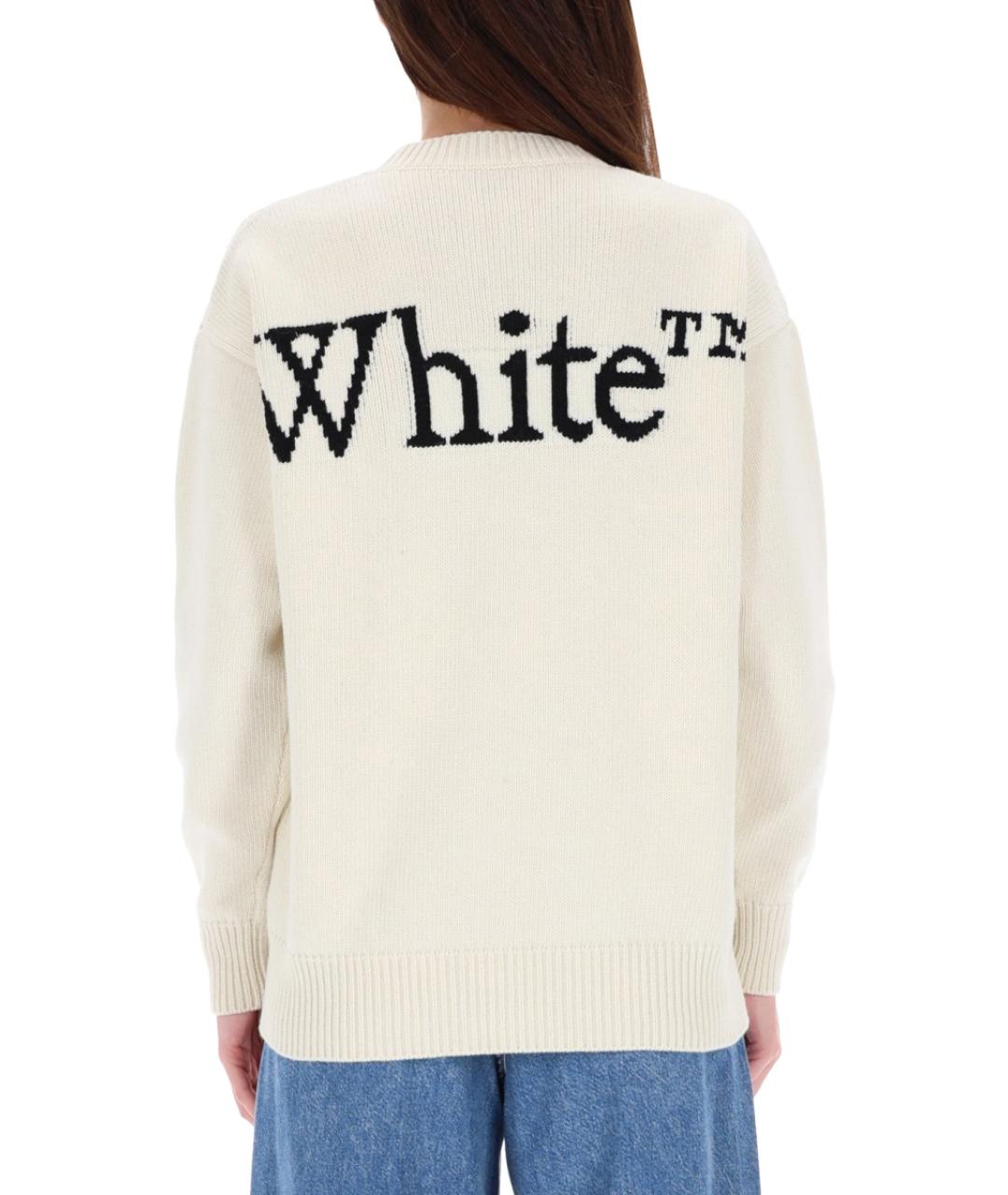 OFF-WHITE Белый шерстяной джемпер / свитер, фото 4