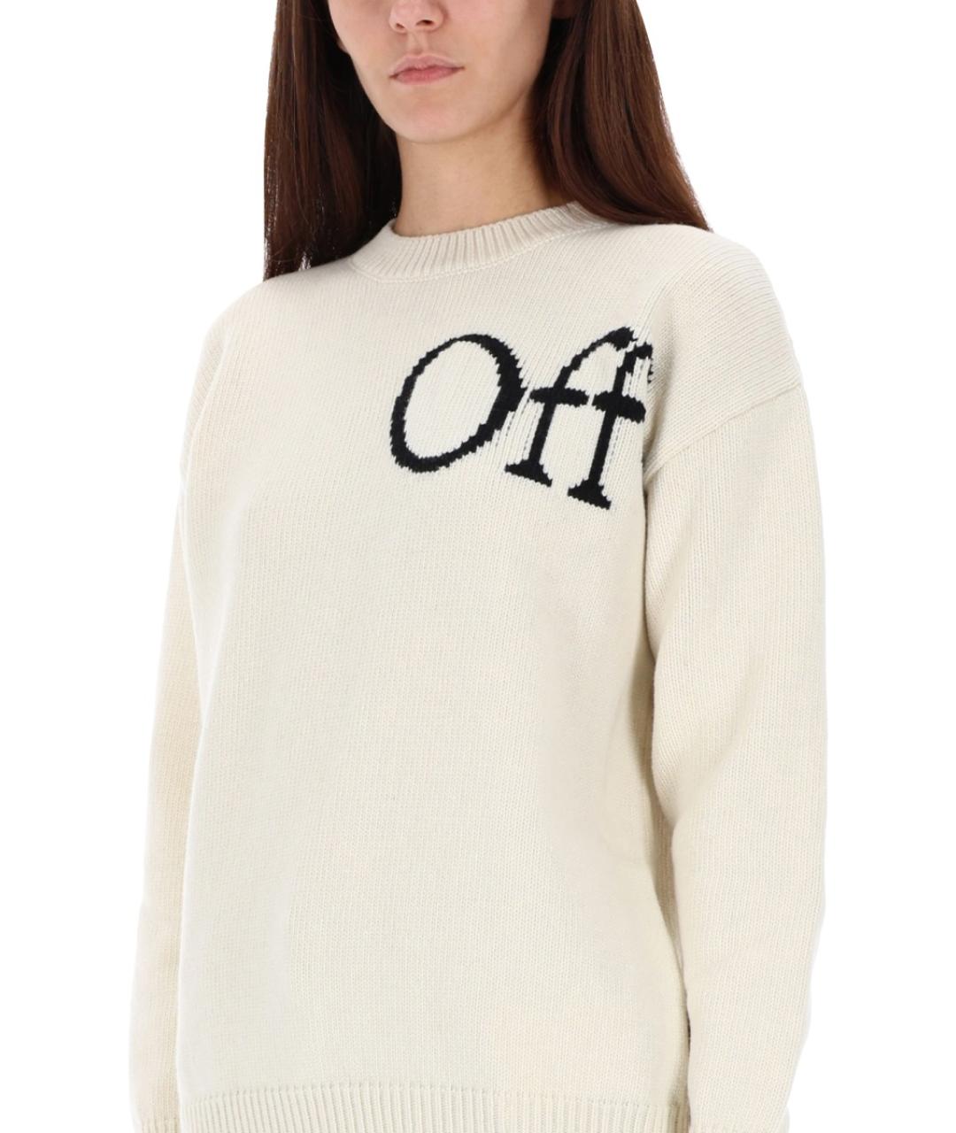 OFF-WHITE Белый шерстяной джемпер / свитер, фото 5