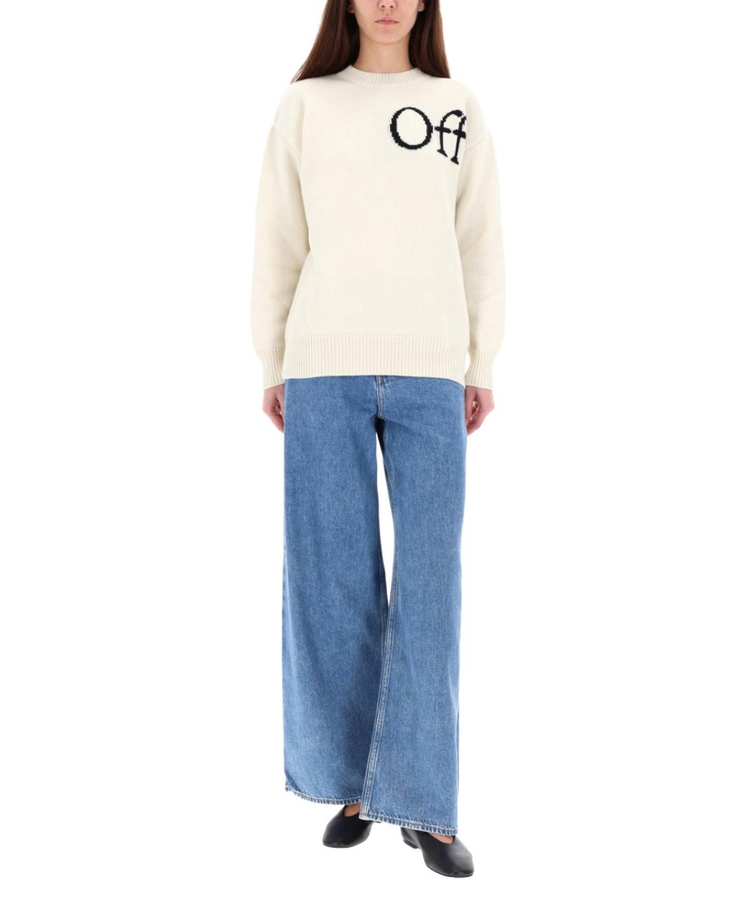 OFF-WHITE Белый шерстяной джемпер / свитер, фото 3