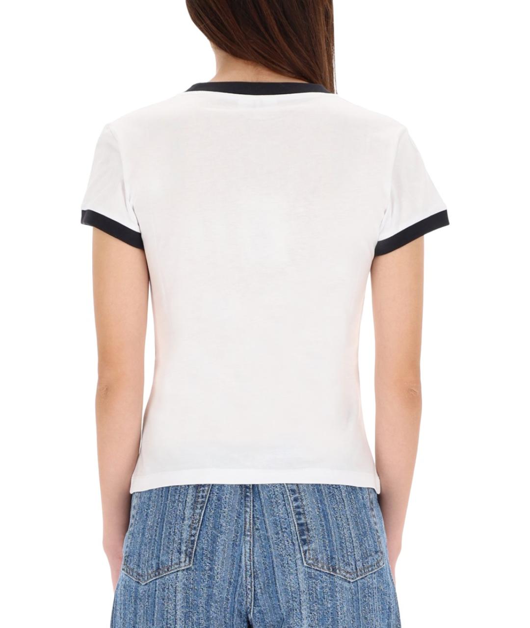 GANNI Белая хлопковая футболка, фото 4