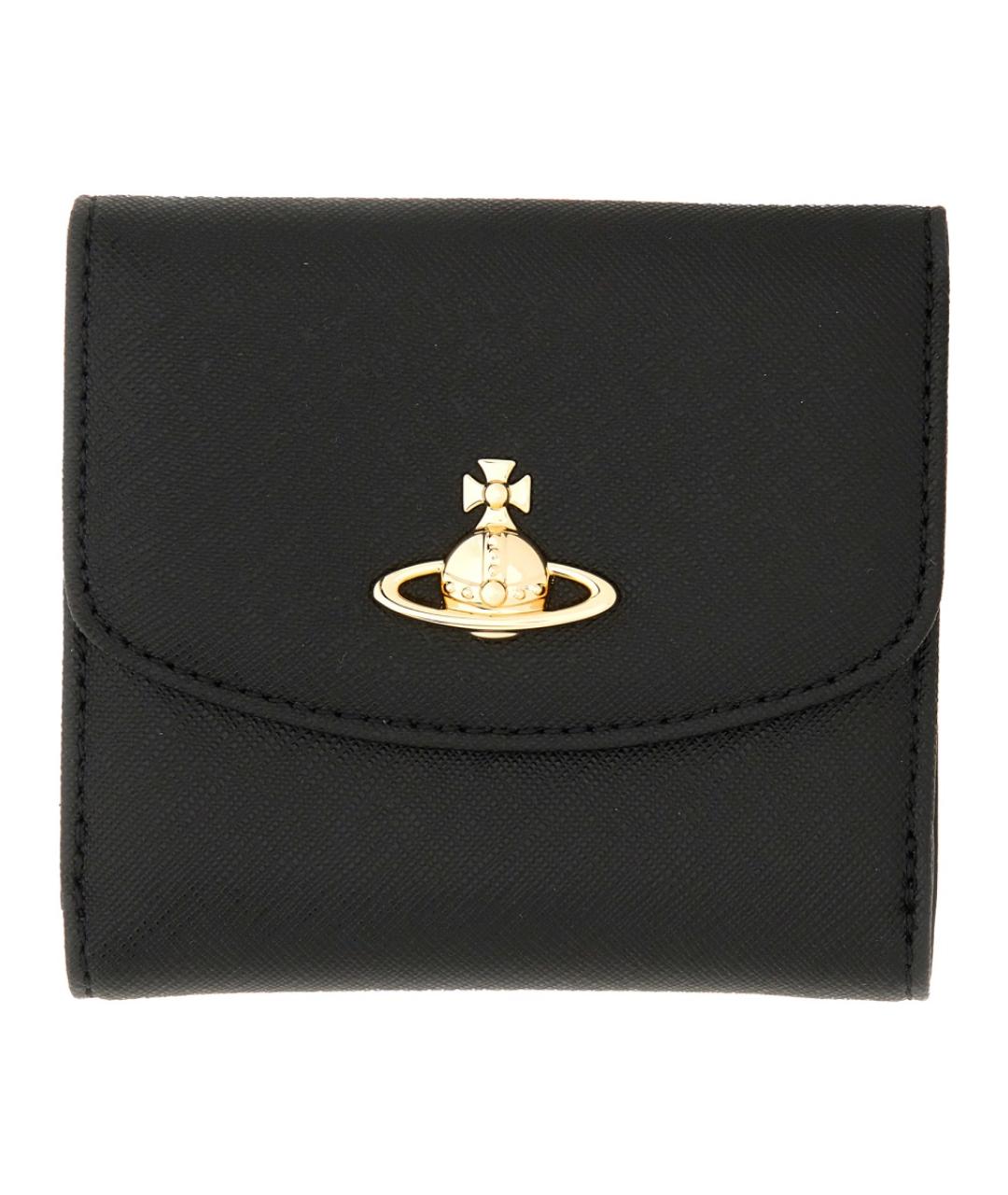 VIVIENNE WESTWOOD Черный кожаный кошелек, фото 1