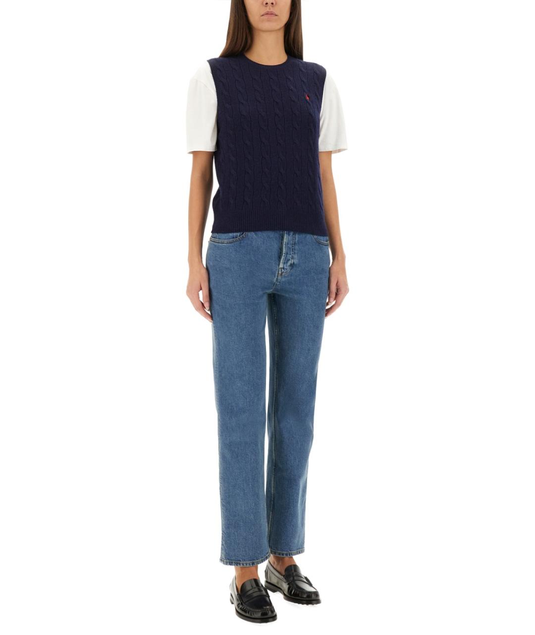 POLO RALPH LAUREN Синий шерстяной джемпер / свитер, фото 3