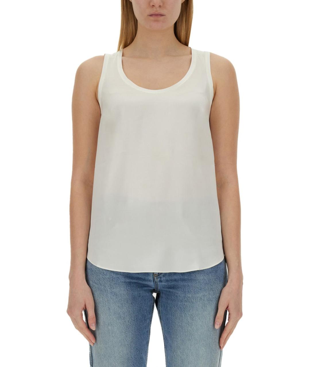 BRUNELLO CUCINELLI Белая шелковая майка, фото 2