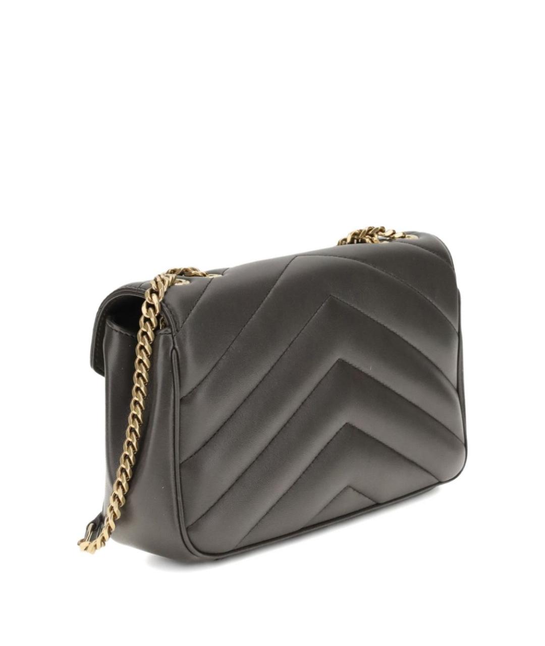 SAINT LAURENT Серая кожаная сумка через плечо, фото 2