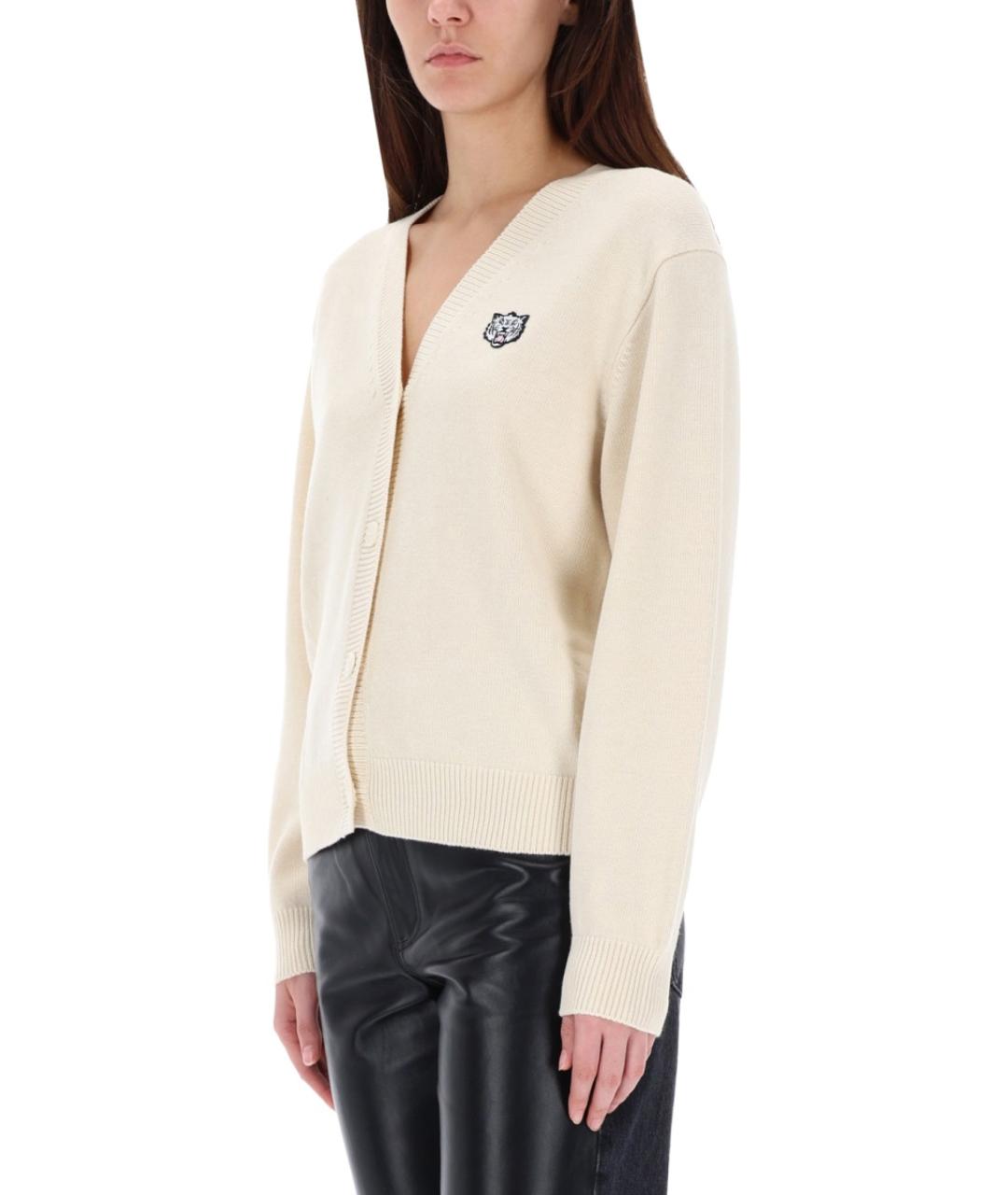 KENZO Бежевый шерстяной кардиган, фото 5