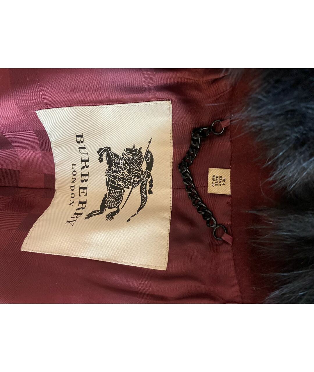 BURBERRY Бордовое шерстяное пальто, фото 5