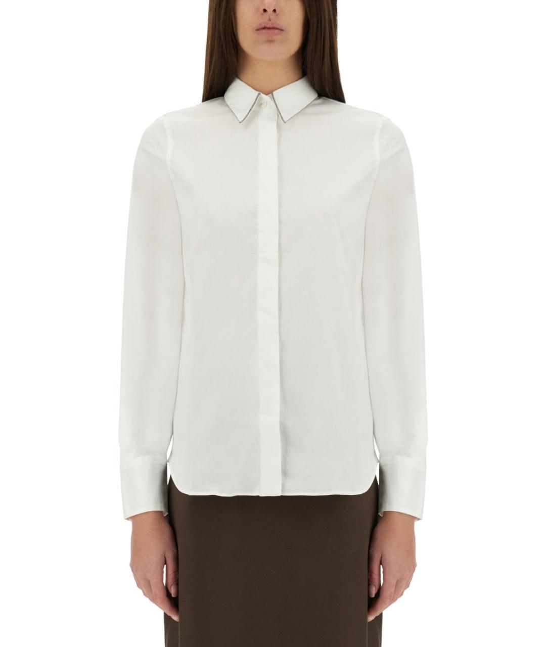 BRUNELLO CUCINELLI Белая хлопковая рубашка, фото 2