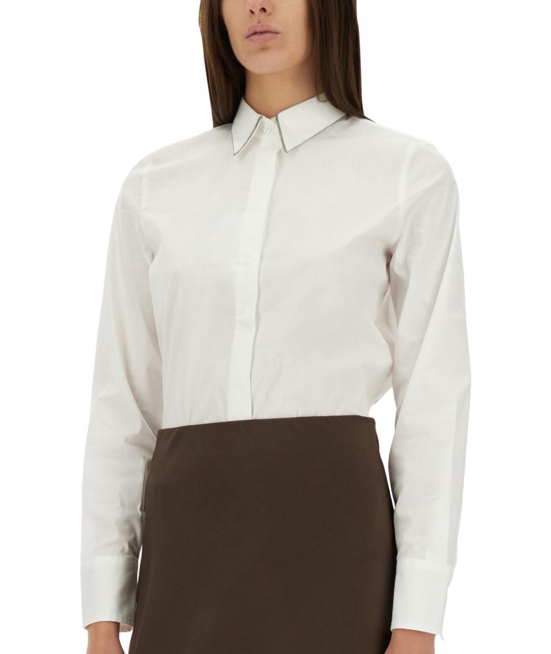 BRUNELLO CUCINELLI Белая хлопковая рубашка, фото 5
