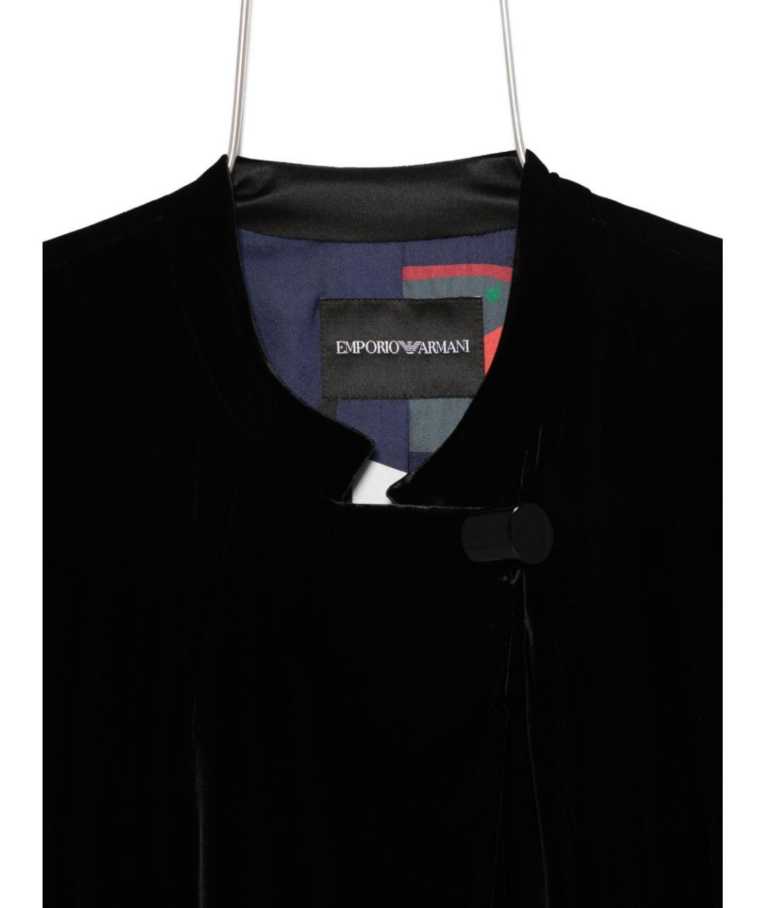 EMPORIO ARMANI Черное вискозное пальто, фото 2