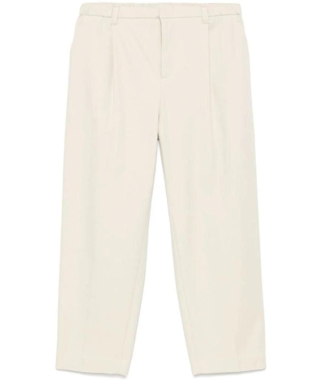 BRUNELLO CUCINELLI Белые хлопковые прямые брюки, фото 1