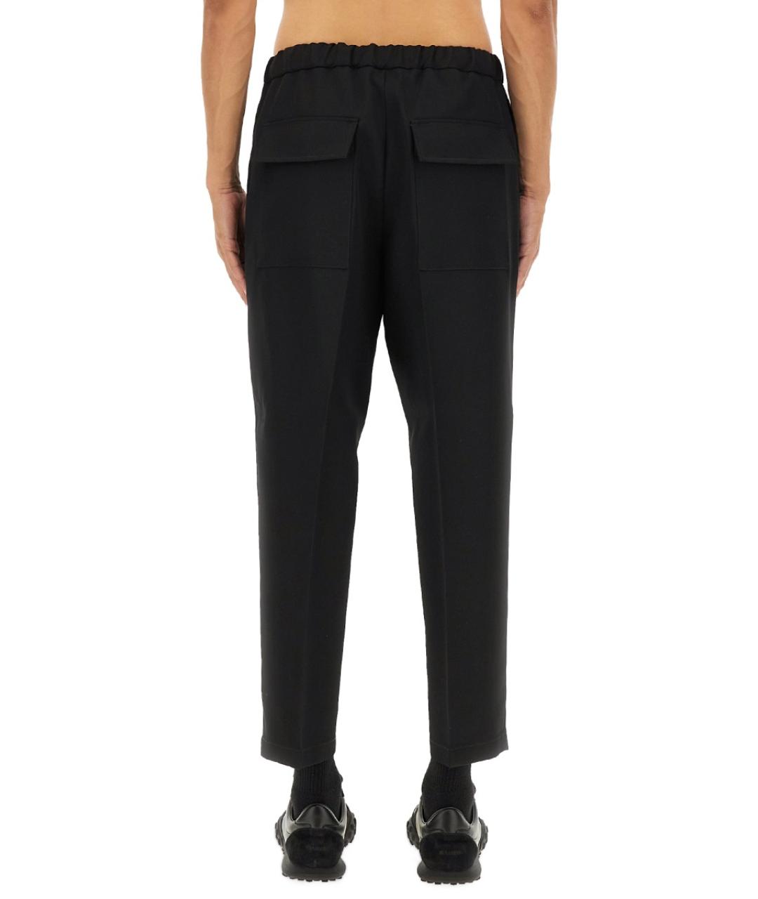 JIL SANDER Черные шерстяные повседневные брюки, фото 5
