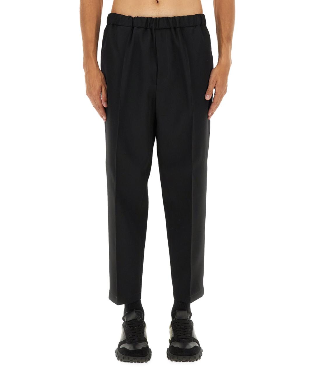JIL SANDER Черные шерстяные повседневные брюки, фото 2