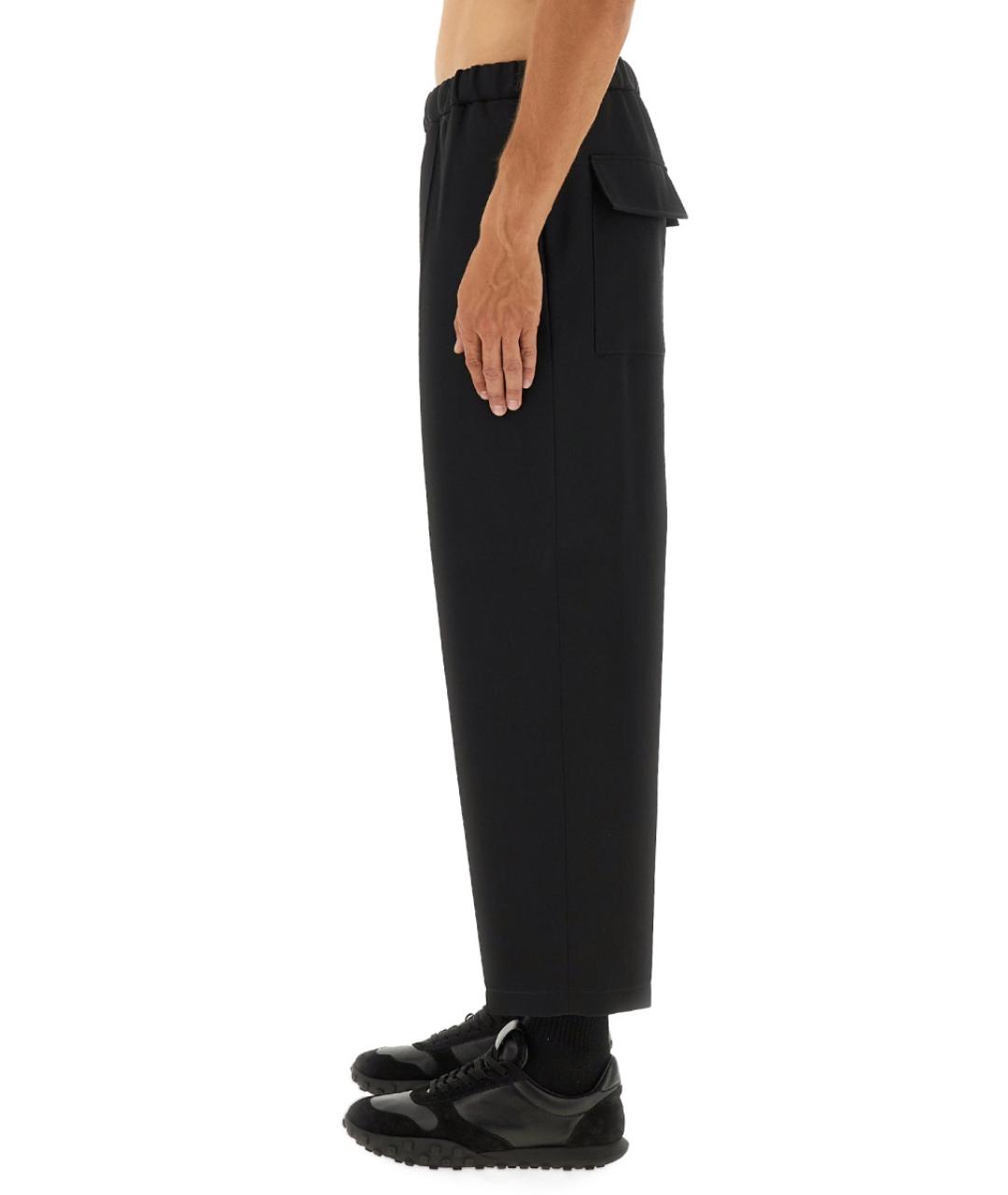 JIL SANDER Черные шерстяные повседневные брюки, фото 4