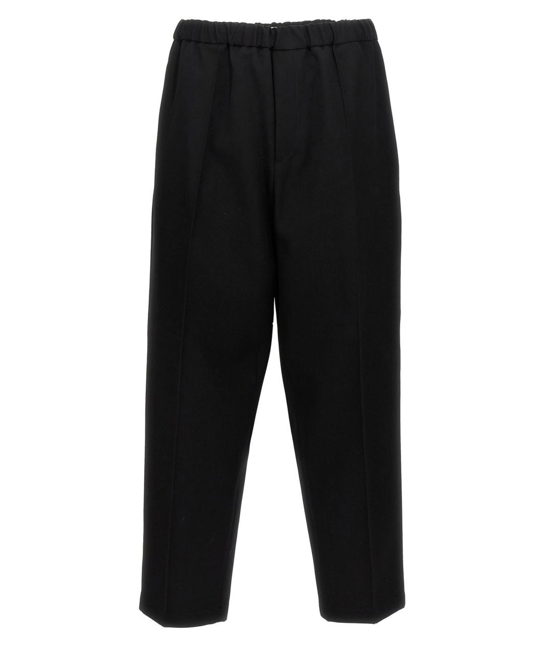JIL SANDER Черные шерстяные повседневные брюки, фото 1