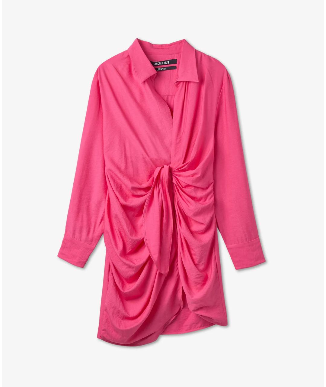 JACQUEMUS Розовое вискозное повседневное платье, фото 1