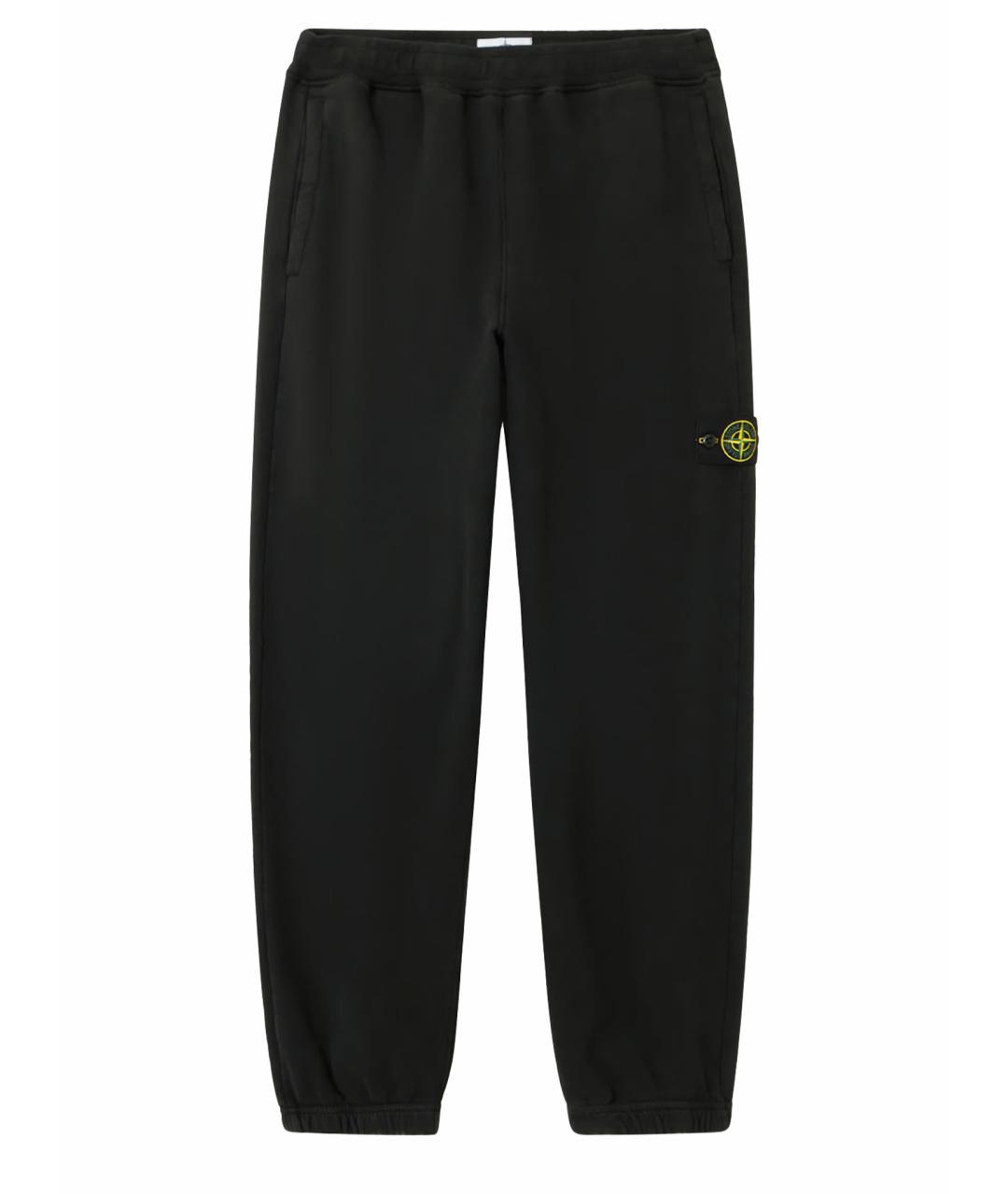 STONE ISLAND Черные хлопковые повседневные брюки, фото 1