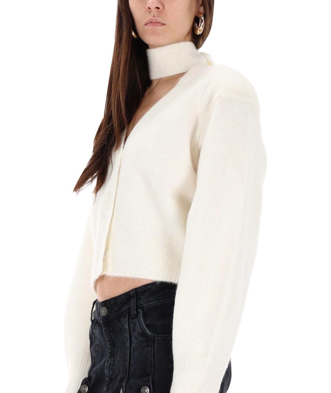 ROTATE Белый шерстяной кардиган, фото 5