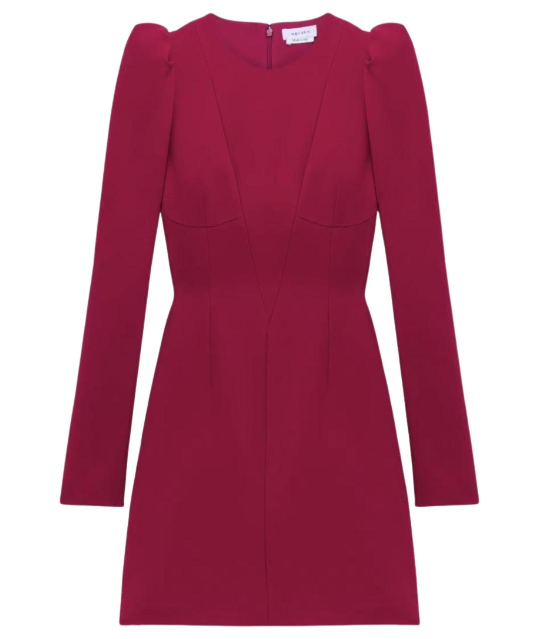 ALEXANDER MCQUEEN Красное вискозное коктейльное платье, фото 1