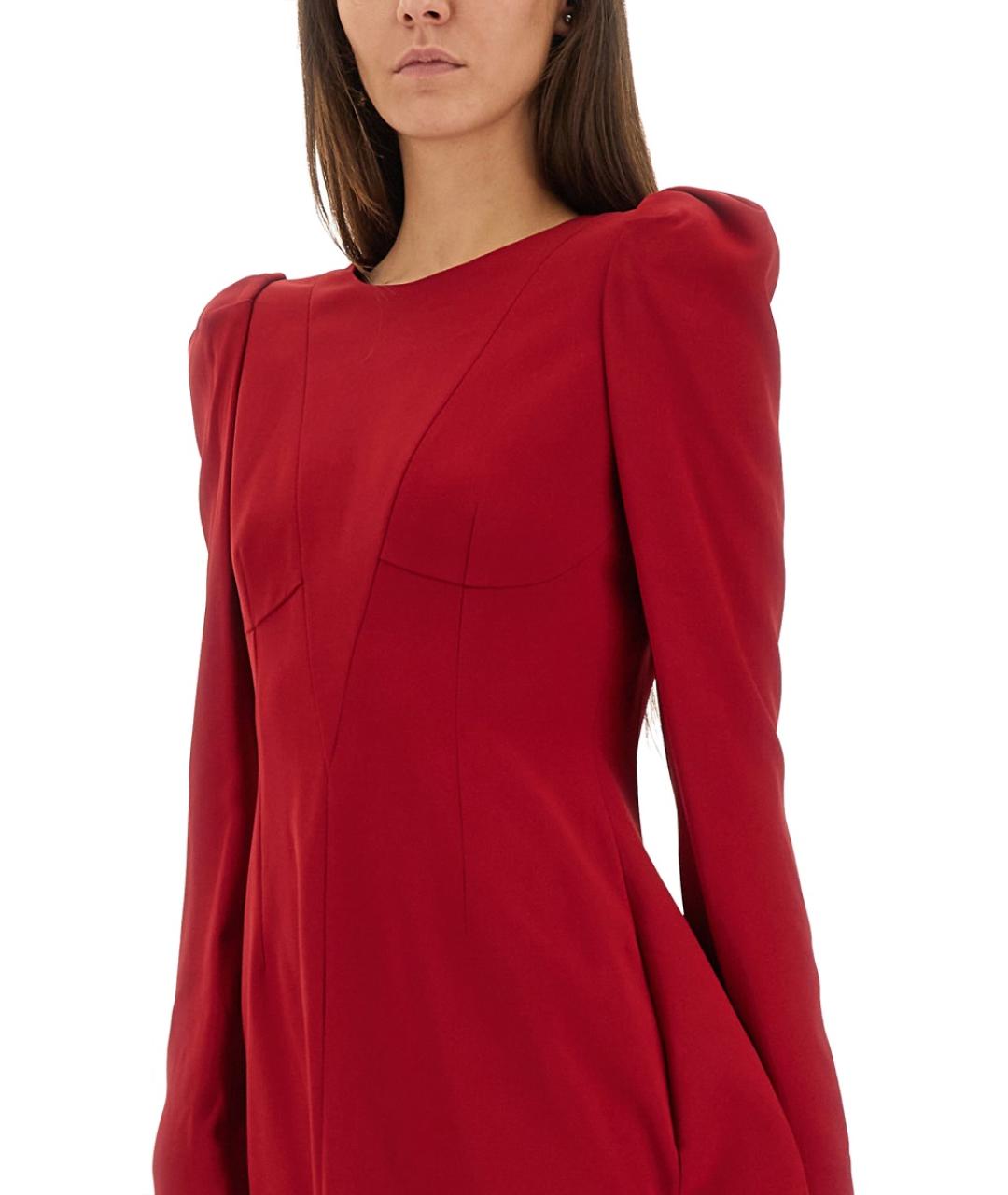 ALEXANDER MCQUEEN Красное вискозное коктейльное платье, фото 3