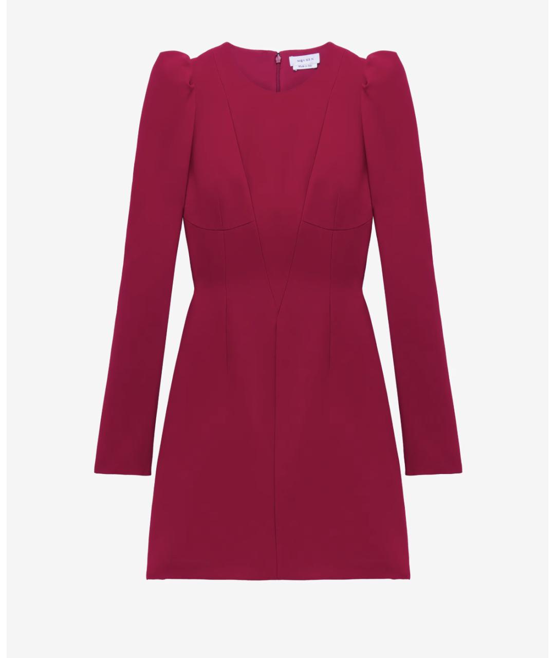 ALEXANDER MCQUEEN Красное вискозное коктейльное платье, фото 6