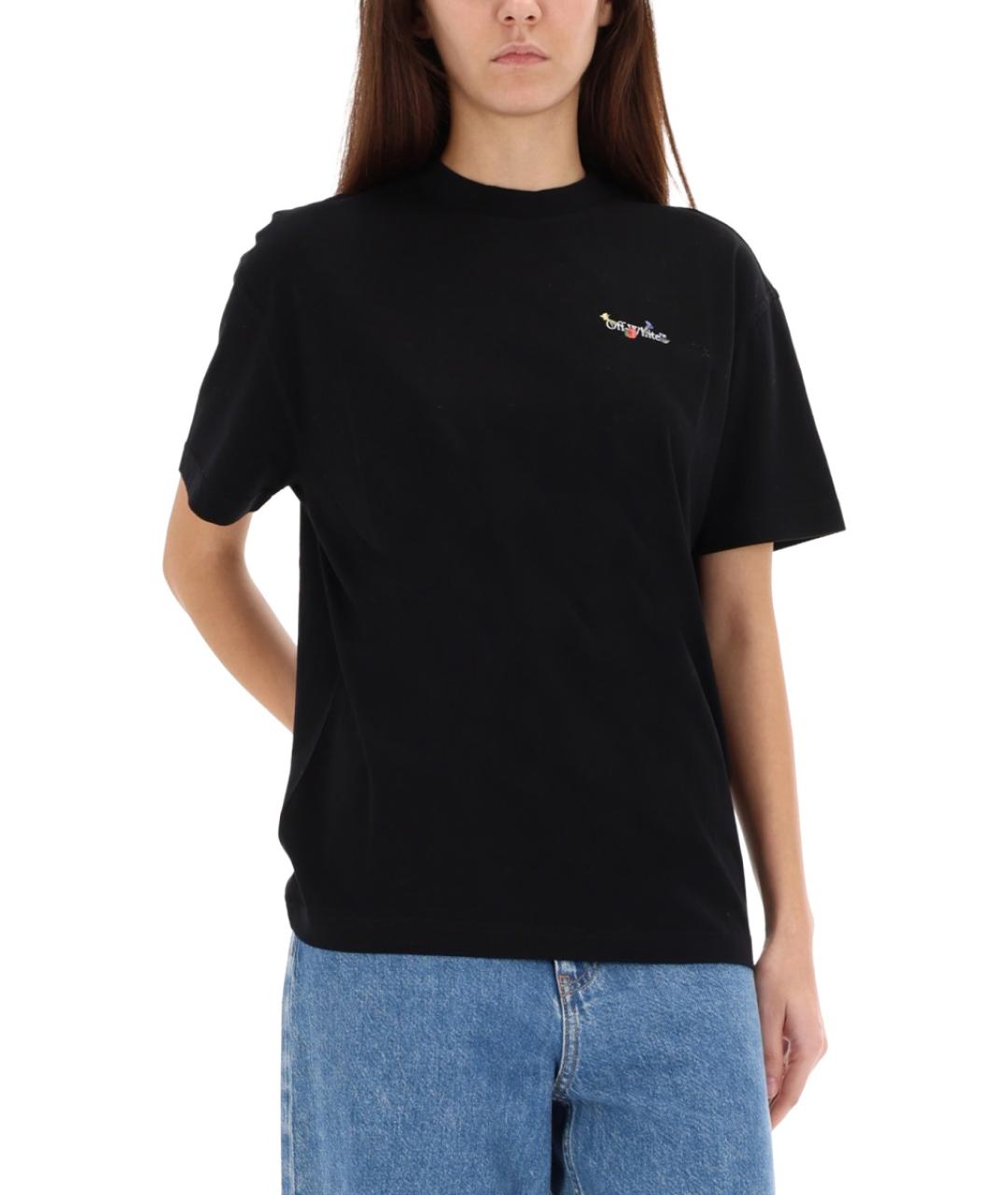 OFF-WHITE Черная хлопковая футболка, фото 5