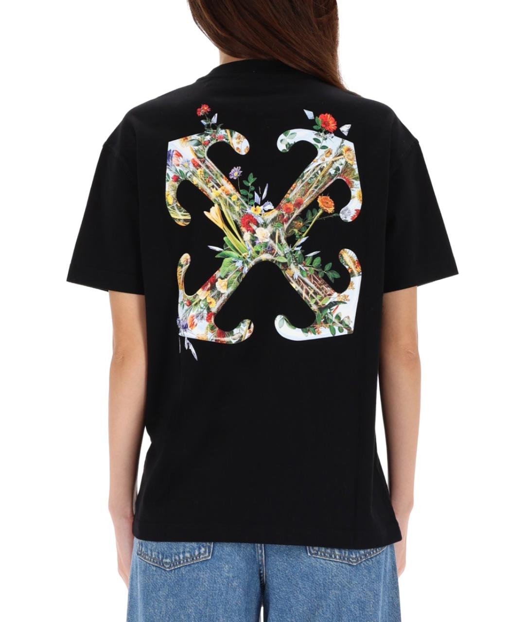 OFF-WHITE Черная хлопковая футболка, фото 4