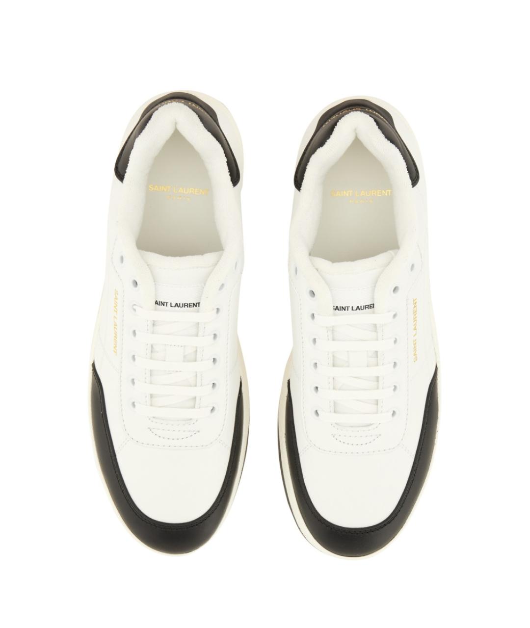 SAINT LAURENT Черные кожаные низкие кроссовки / кеды, фото 6