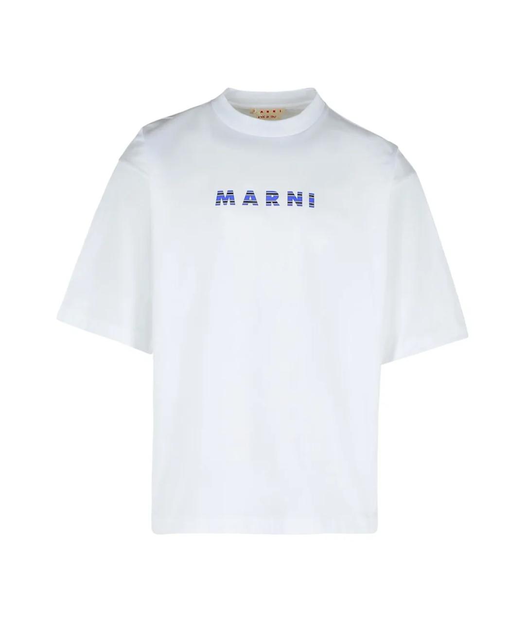 MARNI Белая хлопковая футболка, фото 1
