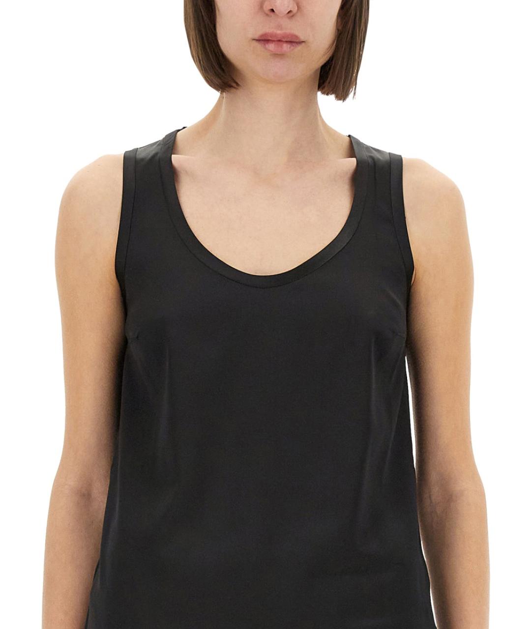 BRUNELLO CUCINELLI Черная шелковая майка, фото 5