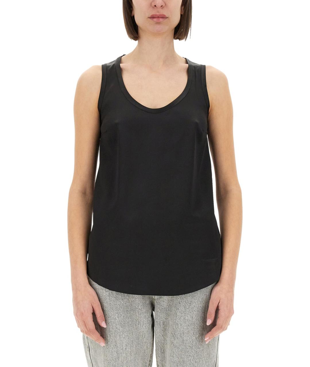 BRUNELLO CUCINELLI Черная шелковая майка, фото 2