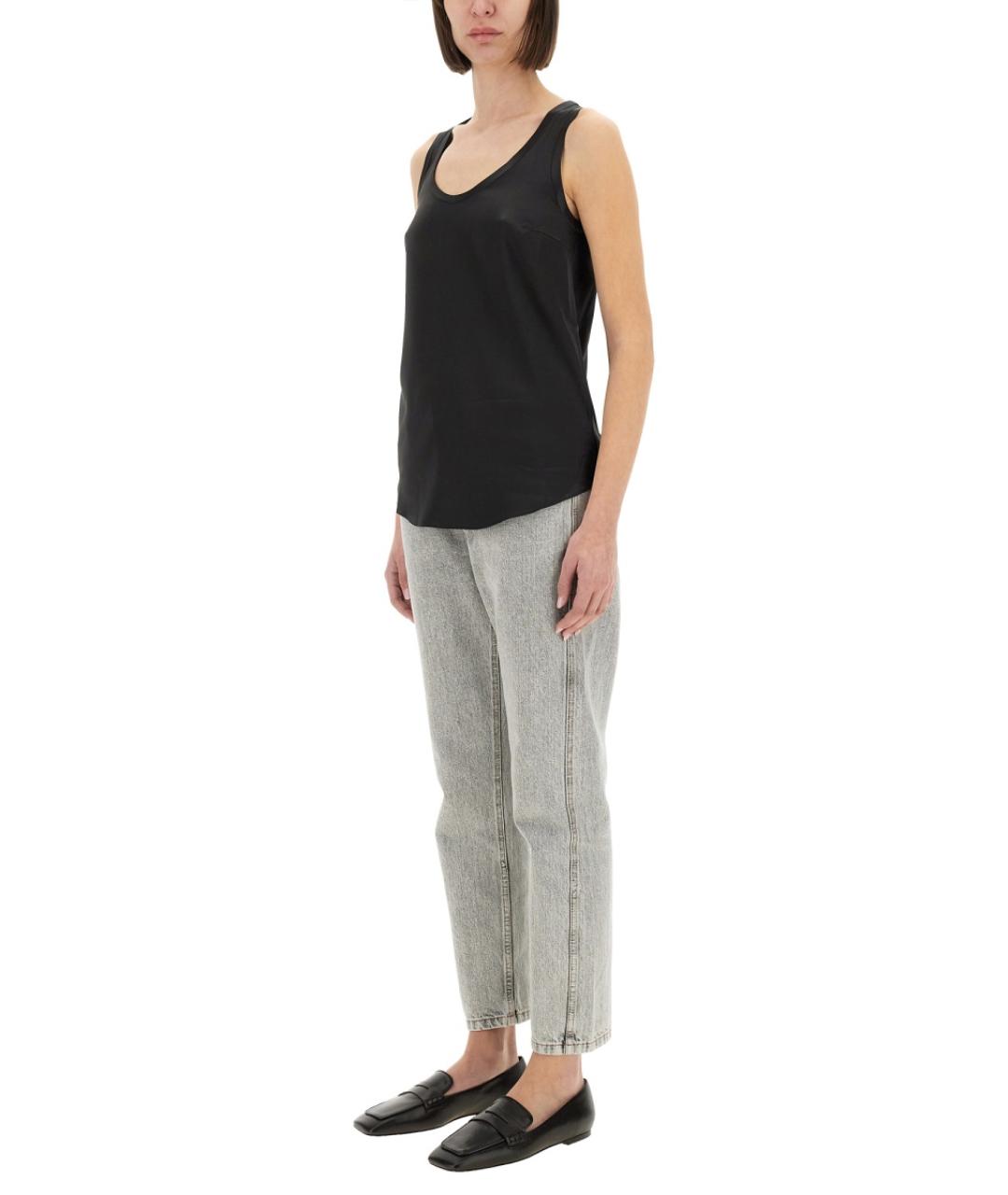 BRUNELLO CUCINELLI Черная шелковая майка, фото 3