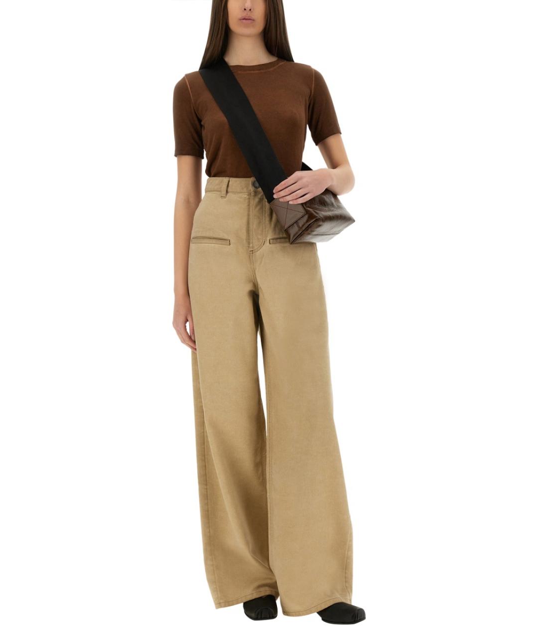 UMA WANG Коричневая вискозная футболка, фото 3