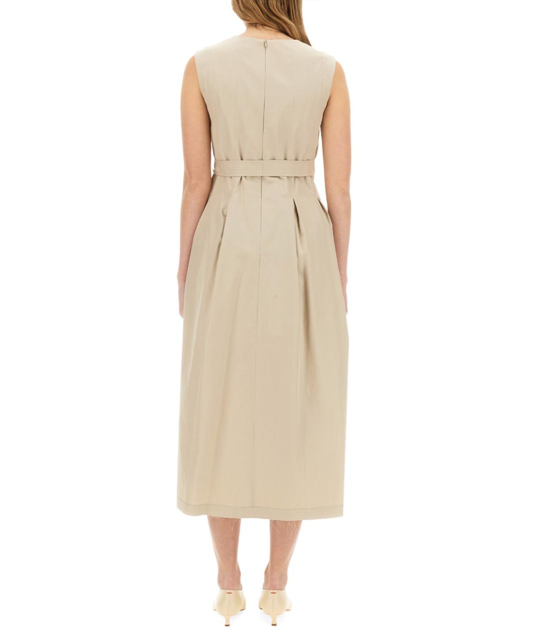 'S MAX MARA Бежевое хлопковое повседневное платье, фото 4